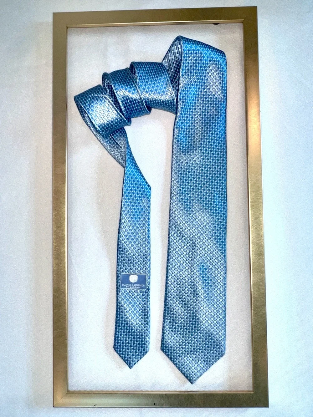 Haines & Bonner Light Blue 100% Silk Tie - Classic Dress Accessory